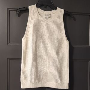 Banana Republic White Ribbed Knit Sweater